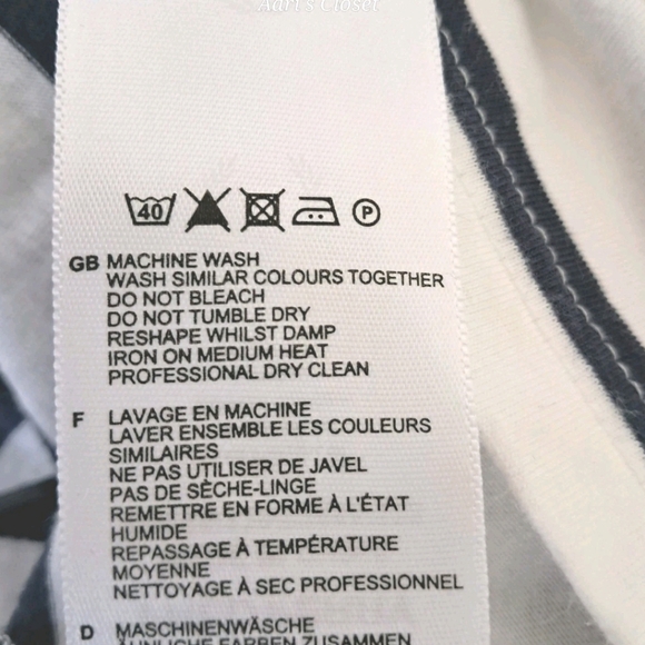 Fred Perry Twin Tipped Polo Dress Size US 8 Navy Blue & White Stripes - Picture 9 of 9